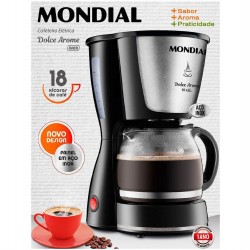 Cafeteira Eletrica Mondial Dolce Arome Inox 18 Xicaras Jarra Em Vidro 550w C-30-18x - 127v Cafeteira Eletrica Mondial Dolce Arome Inox 18 Xicaras Jarra Em Vidro 550w C-30-18x - 127v