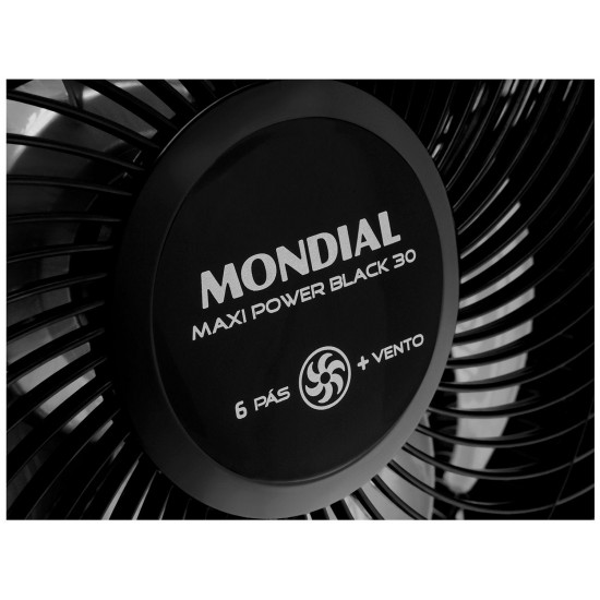 Ventilador de Parede e Mesa Mondial Maxi Power 30cm 3 Velocidades NV-15-6P-FB - 127v
