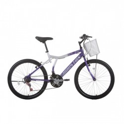 Bicicleta Bristol Peak Aro 24 Prata e Violeta C/Cesto-BR243R Bicicleta Bristol Peak Aro 24 Prata e Violeta C/Cesto-BR243R