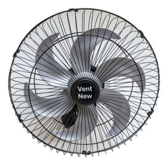 VENTILADOR OSCILANTE DE PAREDE - 50 CM - GR AÇO - 6 PÁS - PRETO/PRATA 