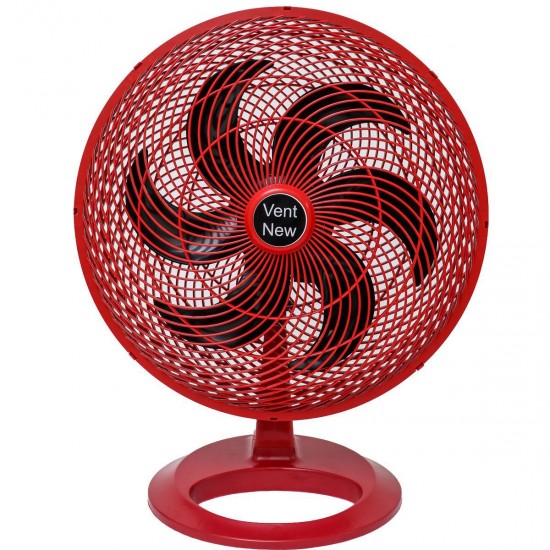 VENTILADOR DE MESA OSCILANTE - 50 CM - GR PP - 6 PÁS - VERMELHO/PRETO