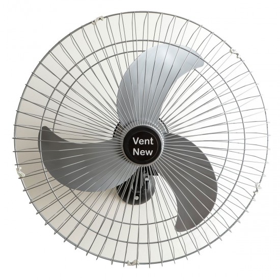 VENTILADOR OSCILANTE DE PAREDE - 60 CM - GR AÇO - 3 PÁS - PRATA