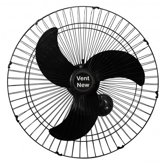 VENTILADOR OSCILANTE DE PAREDE - 60 CM - GR AÇO - 3 PÁS - PRETO 